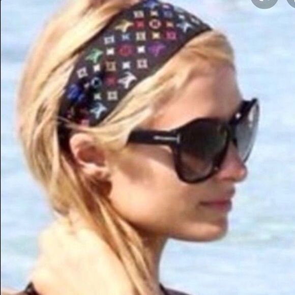 SOLD Louis Vuitton Murakami black multicolored bandeau twilly scarf Rare - Picture 10 of 10